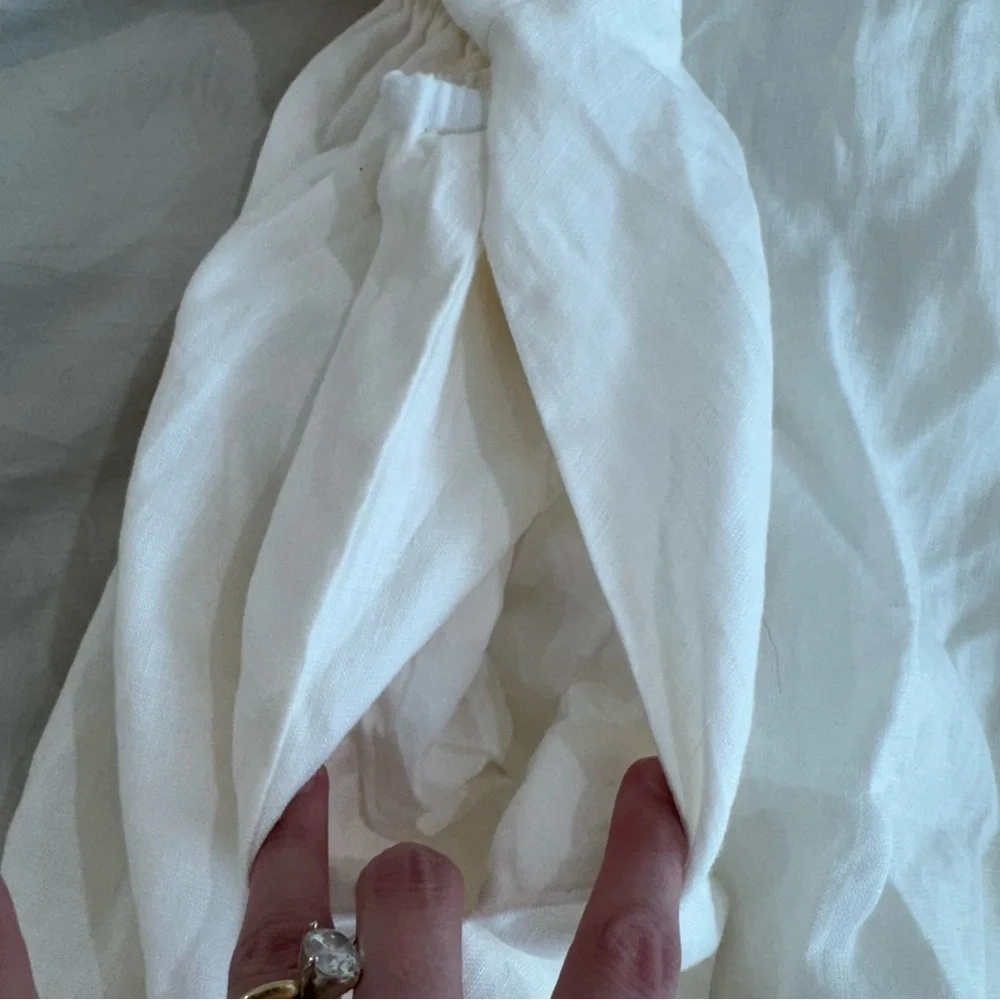 Trovata Birds of Paradis ROSA Dress –‎ 100% Linen – Ivory – Size M Anthropologie - Picture 7 of 12